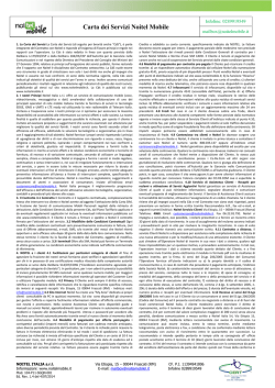 Carta dei Servizi Noitel Mobile - SIM Noitel Mobile