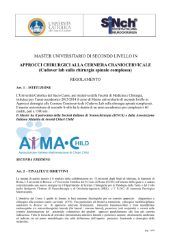 Master 2014 Chirurgia della cerniera craniocervicale