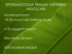 epidemiologia traumi vertebro midollari