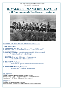 Tesina di Maturit&agrave;: Lavoro disoccupazione