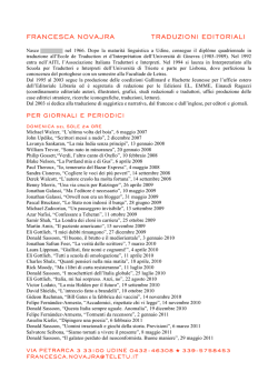 FRANCESCA NOVAJRA TRADUZIONI EDITORIALI
