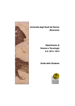 GUIDA DELLO STUDENTE - Universit&agrave; del Sannio in Benevento
