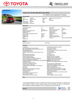 Scarica e stampa la scheda di TOYOTA YARIS 1.3B M 5P STYLE