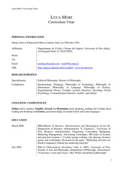 Luca Mori - CV 2014