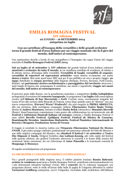 Marted&igrave; 24 Giugno - Emilia Romagna Festival