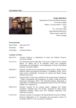Sergio Splendore - Universit&agrave; degli Studi di Milano