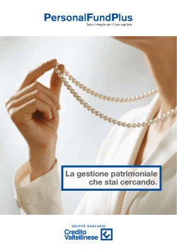 Linee di Investimento - Gruppo bancario Credito Valtellinese