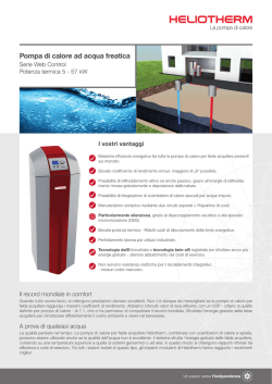 Prospetto pompa di calore ad acqua freatica