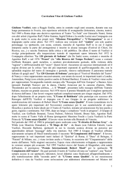 1 Curriculum Vitae di Giuliano Vasilic&ograve; Giuliano Vasilic&ograve;, nato a