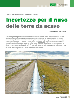 Incertezze per il riuso delle terre da scavo
