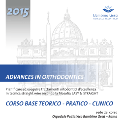 advances in orthodontics corso base teorico