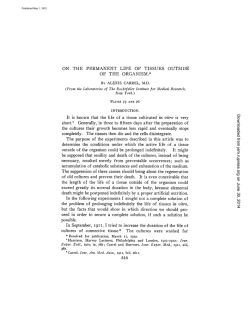 ON THE PERMANENT LIFE OF TISSUES OUTSIDE OF
