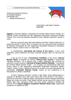 4^ EDIZIONE PREMIO SALVATORE MARRACINO Associazione