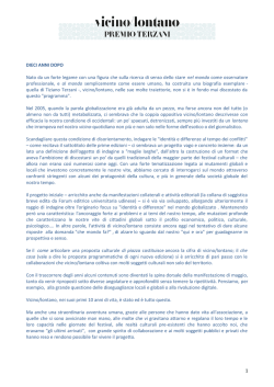DIECI ANNI DOPO Nato da un forte legame con una figura