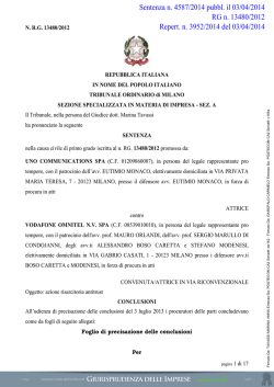 scarica la sentenza - Giurisprudenza delle imprese