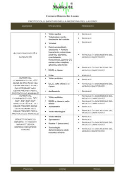 PROTOCOLLI SANITARI NELLA MEDICINA DEL