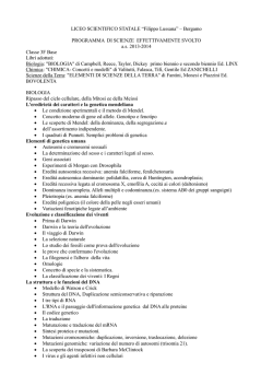 Bergamo PROGRAMMA DI SCIENZE EFFETTIVAMENTE SVOLTO