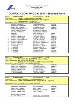 CONVOCAZIONI MAGGIO 2014 - Seconda Parte