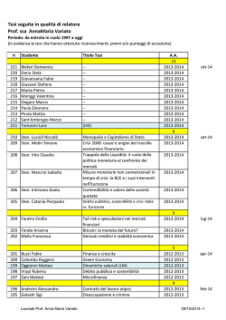 Tesi seguite in passato - Universit&agrave; degli studi di Bergamo