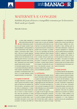 MATERNIT&Agrave; E CONGEDI