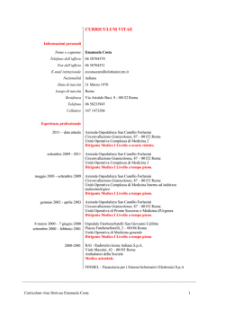 curriculum vitae - Azienda Ospedaliera S.Camillo