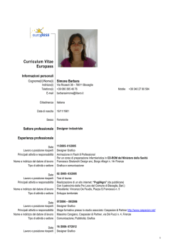 Curriculum Vitae - Giovani Artisti italiani