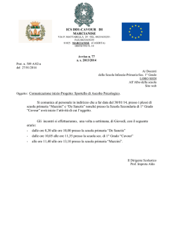ICS DD1-CAVOUR DI MARCIANISE Oggetto: Comunicazione inizio