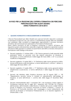 Avviso PPD 2014-2015 - Istruzione, Formazione e Lavoro