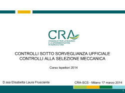 controlli alla selezione meccanica - CRA-SCS