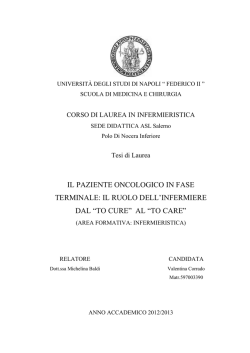 il paziente oncologico in fase terminale