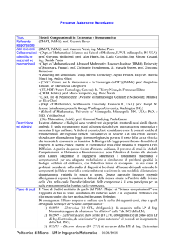 Scheda descrittiva - Dipartimento di Matematica