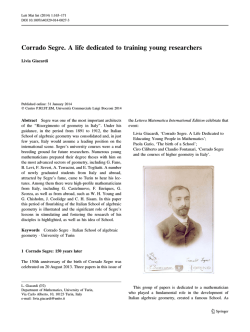 Corrado Segre. A life dedicated to training young