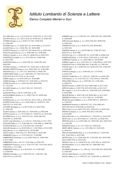 Elenco completo Membri e soci - Istituto Lombardo Accademia di