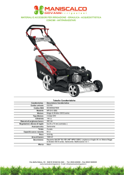 Scheda tecnica - Maniscalco Giovanni Irrigazioni