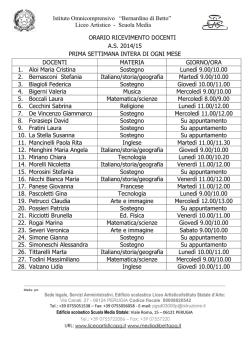 orario ricevimento docenti a.s. 2014/15