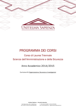 Programma degli insegnamenti SCAMS Curriculum B