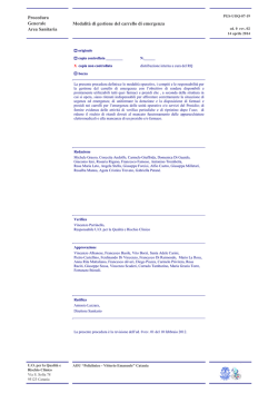 Procedura modalit&agrave; di gestione del carrello emergenza