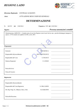 regione lazio determinazione - AUTORGANIZZATI LAZIO SERVICE