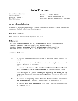 Dario Trevisan - Home page degli studenti di Matematica