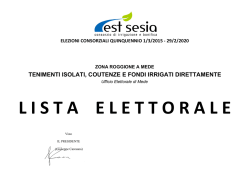 Lista Elettorale - Consorzio di irrigazione e bonifica Est Sesia