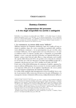 La sospensione del processo e il rito degli irreperibili tra novit&agrave; e