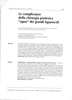 Le complicanze della chirurgia protesica "open" dei
