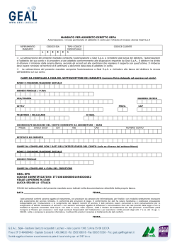 MANDATO PER ADDEBITO DIRETTO SEPA GEAL SPA CODICE