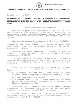 CONTRIBUTI - Camera di Commercio di Brescia