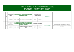 EVENTI GRATUITI 2015 - Ordine dei Dottori Commercialisti e degli
