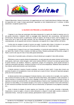 Quaresima 2015 - Comunit&agrave; Pastorale Magenta