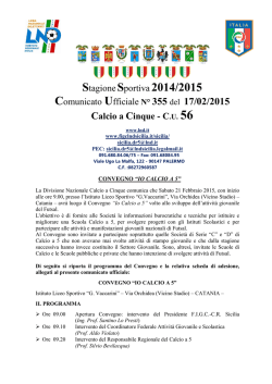 COMUNICATO UFFICIALE N.01