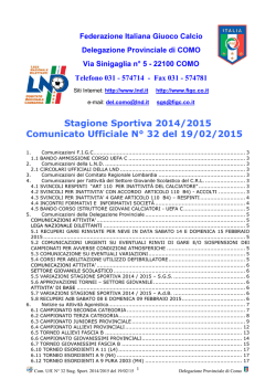 COMUNICATO n.32 del 19/02/2015