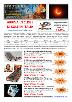 ARRIVA L`ECLISSE DI SOLE IN ITALIA