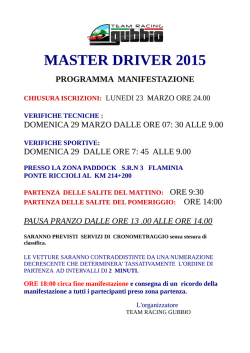 MASTER DRIVER 2015 - Team Racing Gubbio